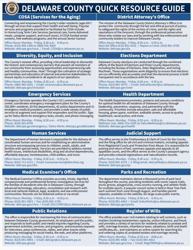 Delco Quick Resource Guide