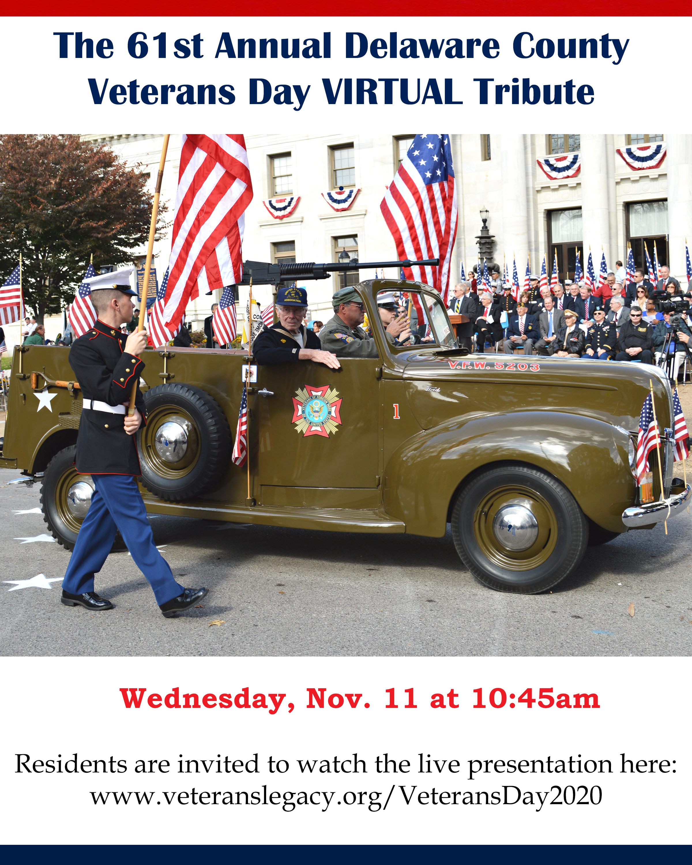 Delaware County’s 61st Annual Veterans Day Parade Held Virtually on Nov