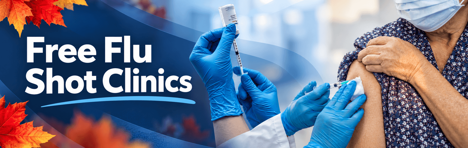 Free Flu Shot Clinics Banner